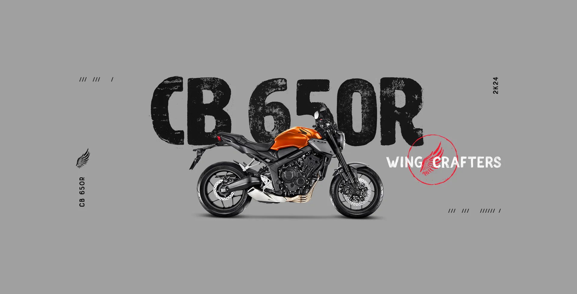 Banner Header Da Moto Honda CB 650 R Laranja 2024