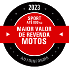 Maior valor de revenda de motos - Sport ate 800cc 2023