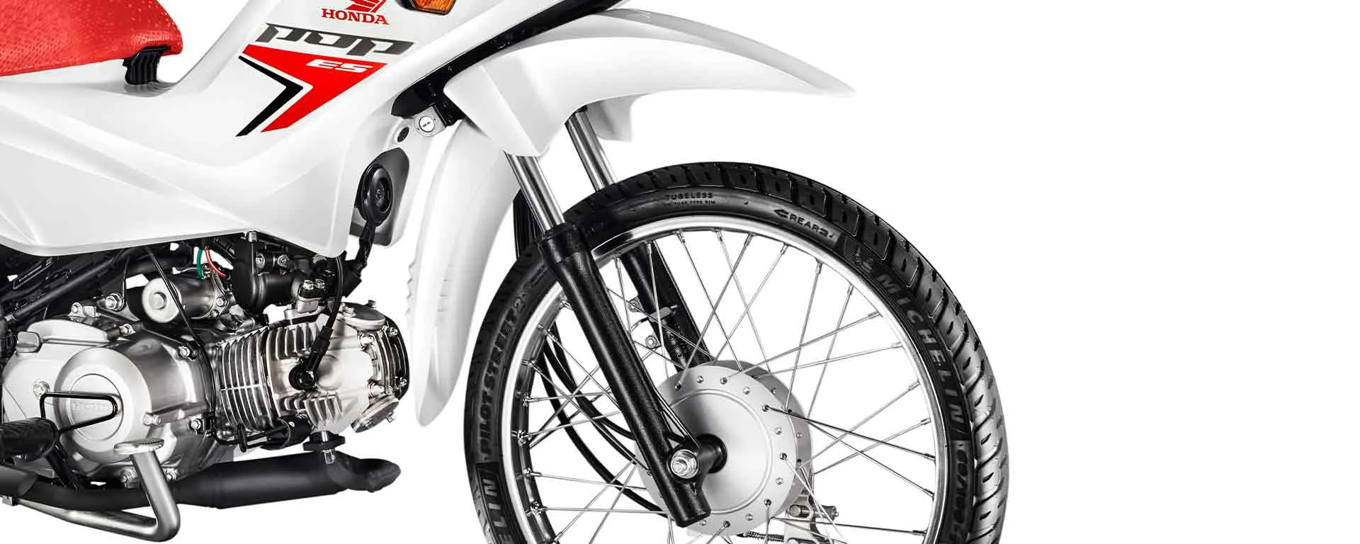 Módulo Features Segurança Suspensão Dianteira da Moto Honda POP 110i ES Branco Ross White