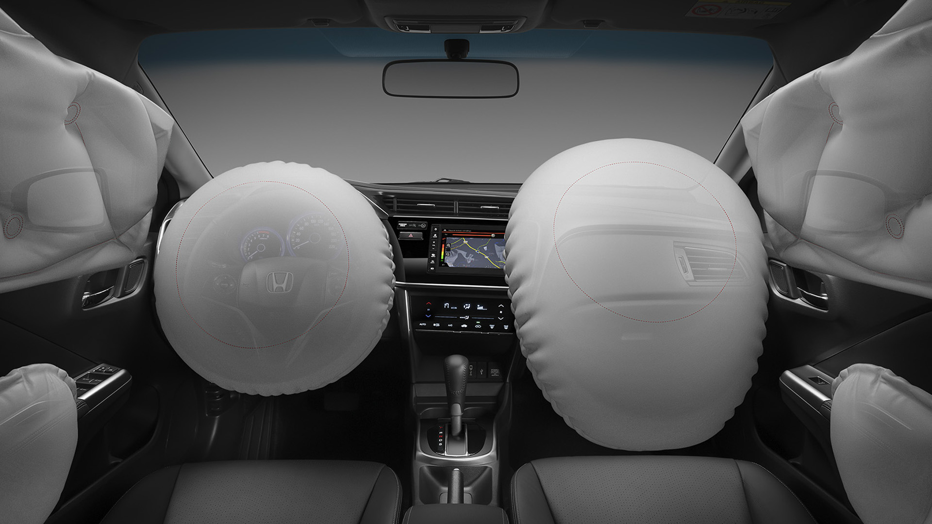 6 Airbags frontais, laterais e de cortina Honda Automóveis