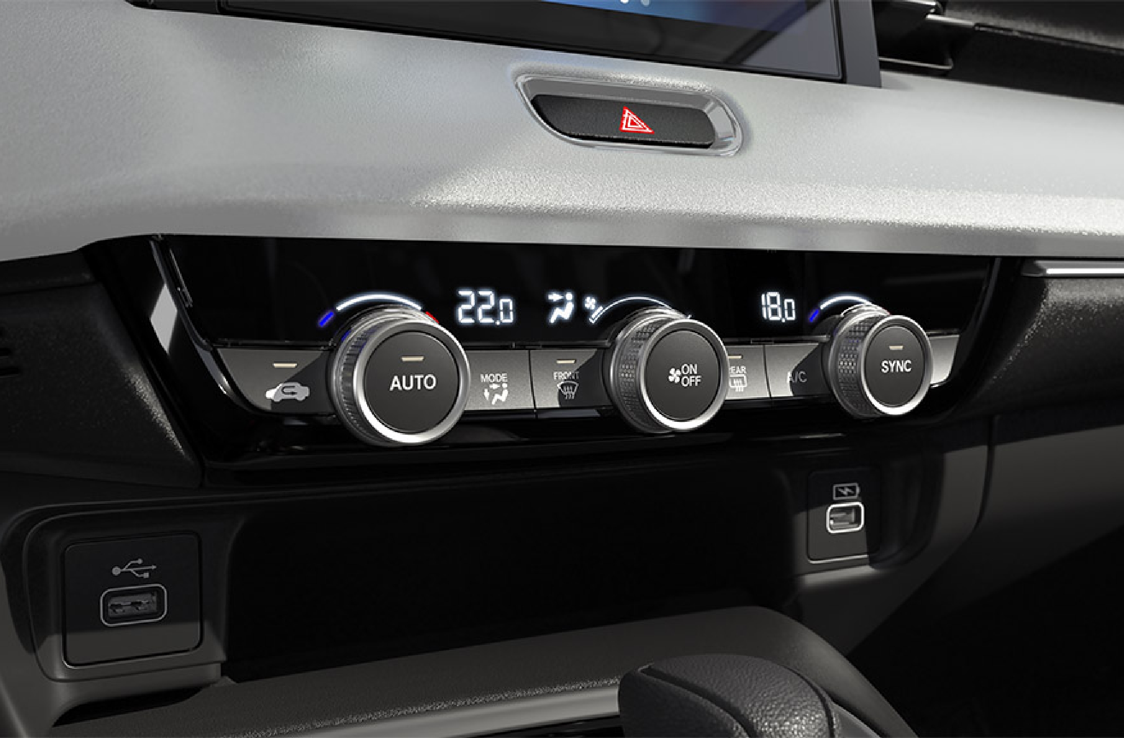 Ar-condicionado Digital Dual Zone + Efeito brisa 