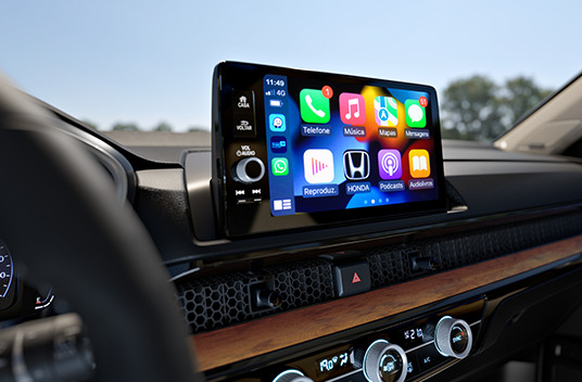 CR-V - Tecnologia - Multimídia 9” com interface para smartphones com Apple CarPlay™ e Android Auto™