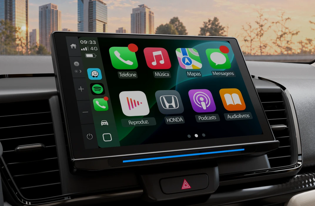 Multimídia de 10” com interface sem fio para Apple CarPlay e Android Auto™ 