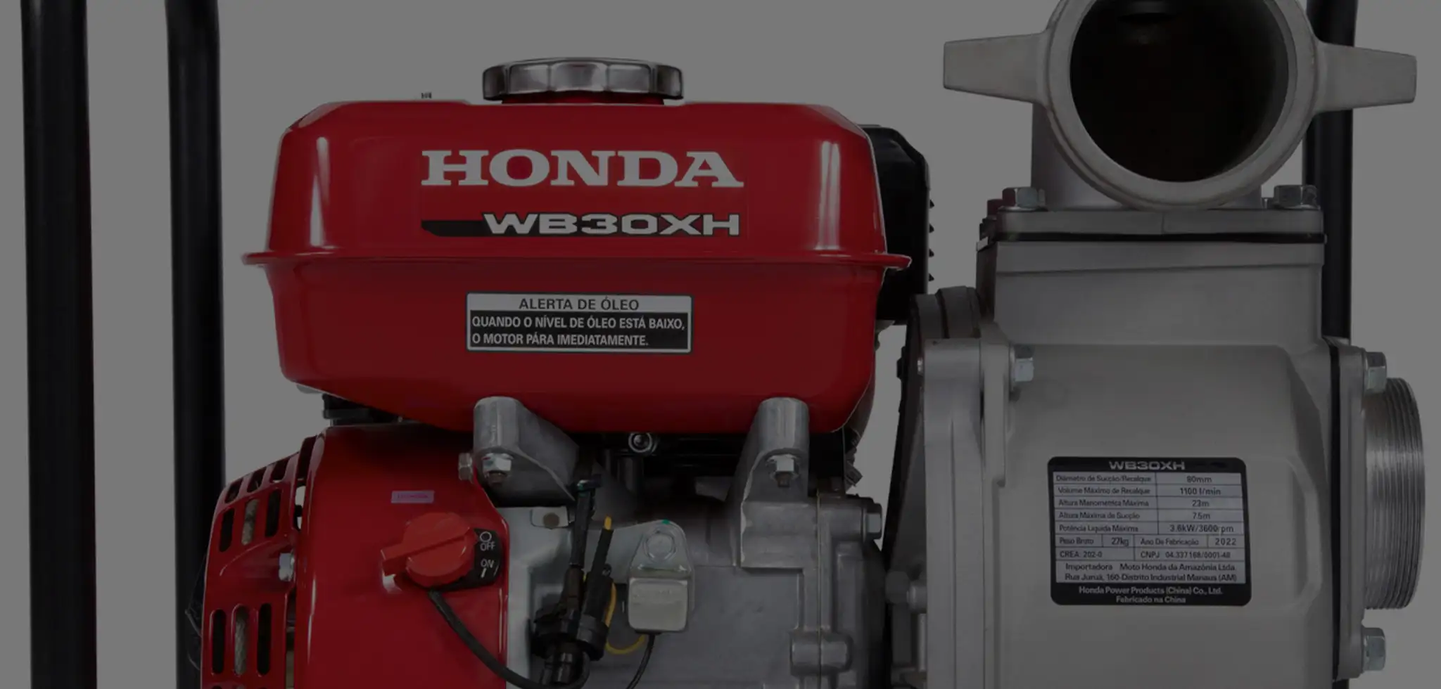 Banner da Motobomba Honda WB30