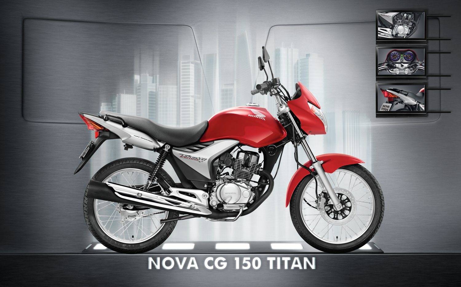 Nova moto Honda CG 150 Titan vermelha