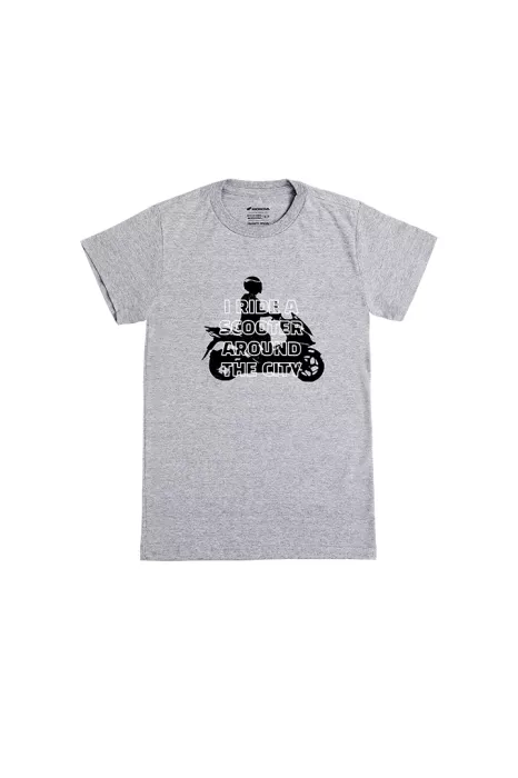 Camiseta feminina silhueta scooter - Cinza Mescla - Coleção Urban