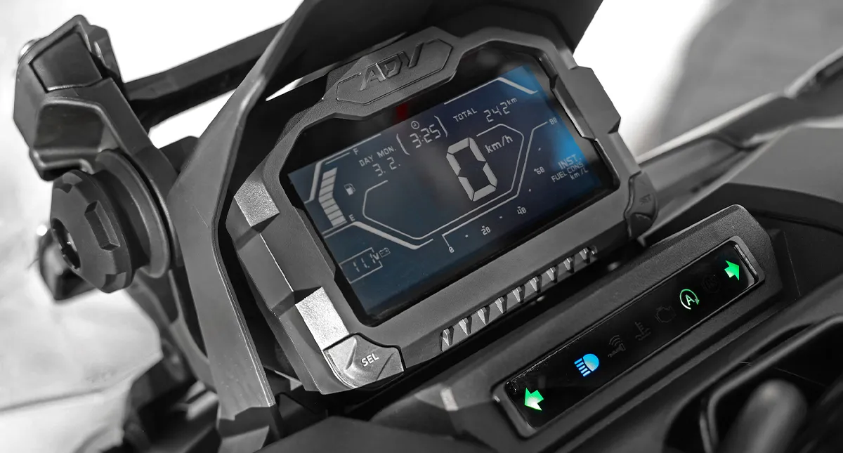 Detalhe do Painel Digital da Honda ADV