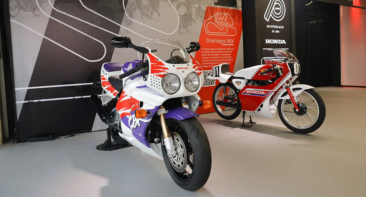 Motocicletas clássicas Honda em exposição no Festival Interlagos 2024