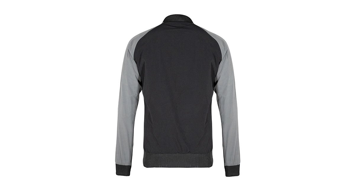 Jaqueta Honda preta com cinza - visão das costas