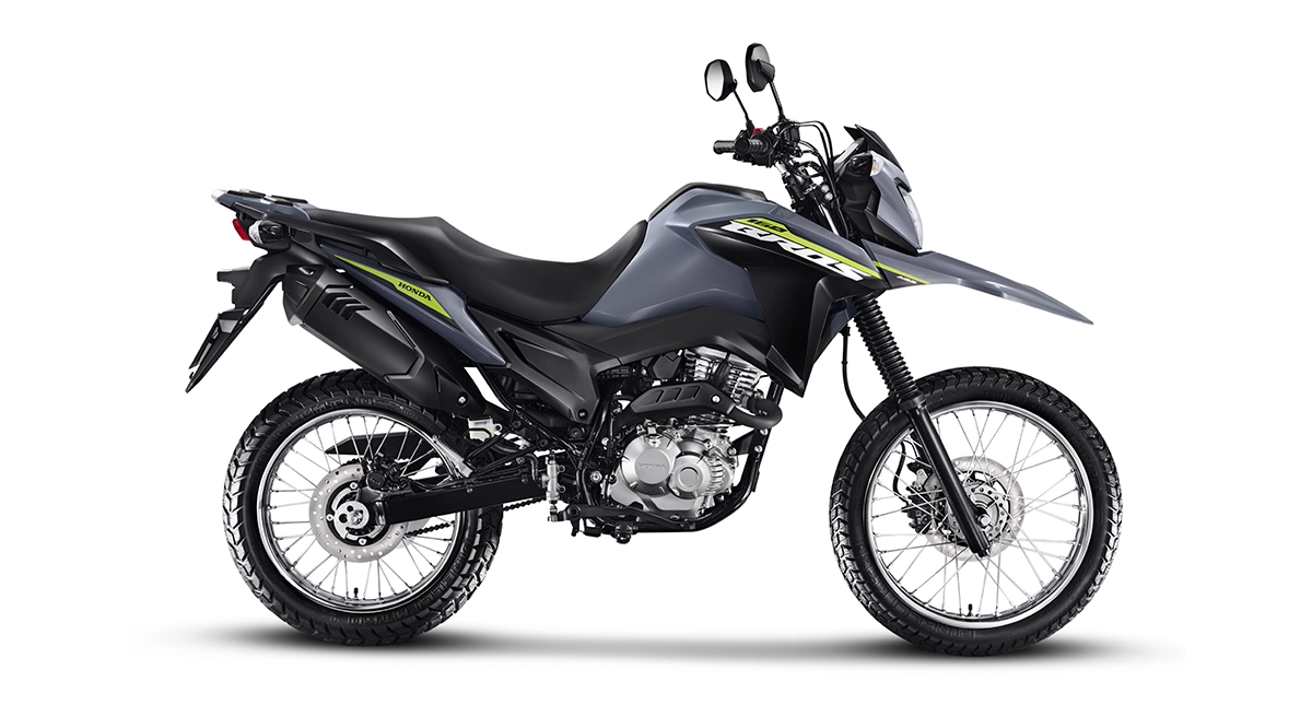 Nova Honda NXR Bros 160 ABS 2025 Cinza com detalhe Verde