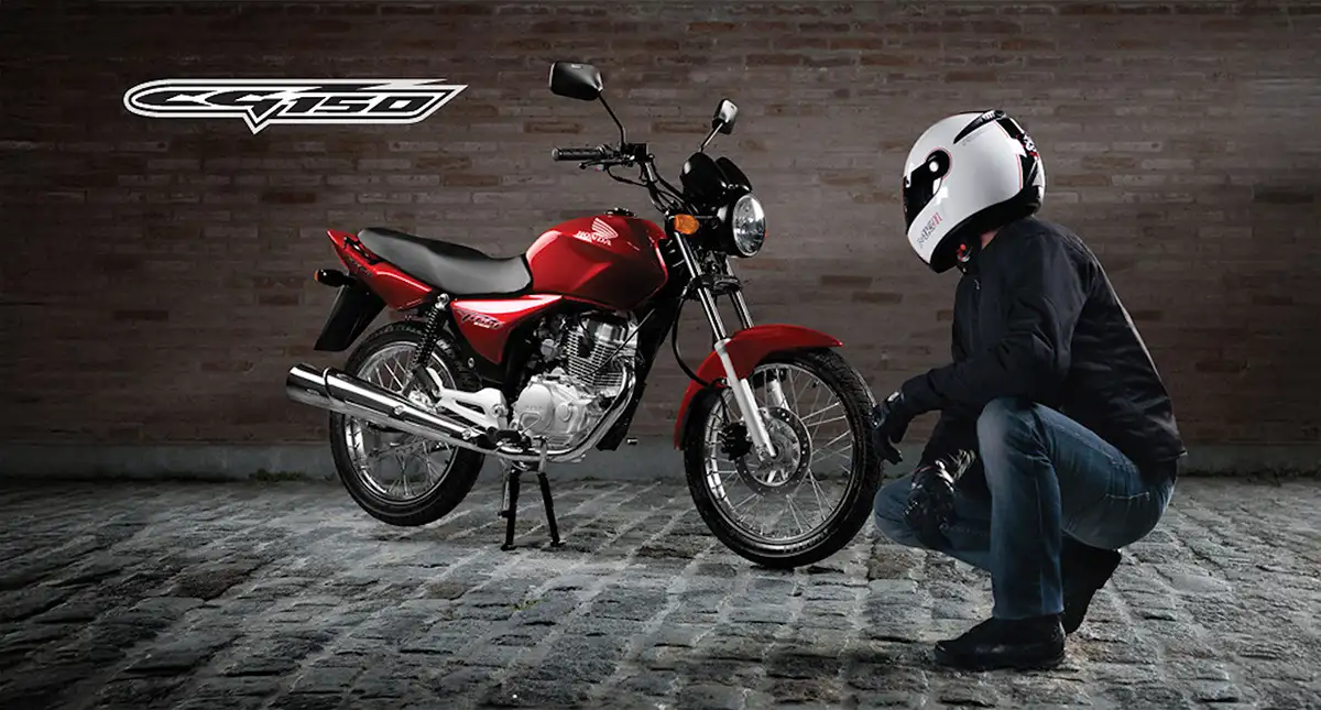 Motocicleta Honda CG 150 Vermelha e Preta
