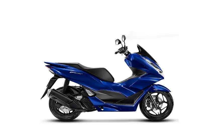 Visão da Lateral Direita da Honda PCX Azul