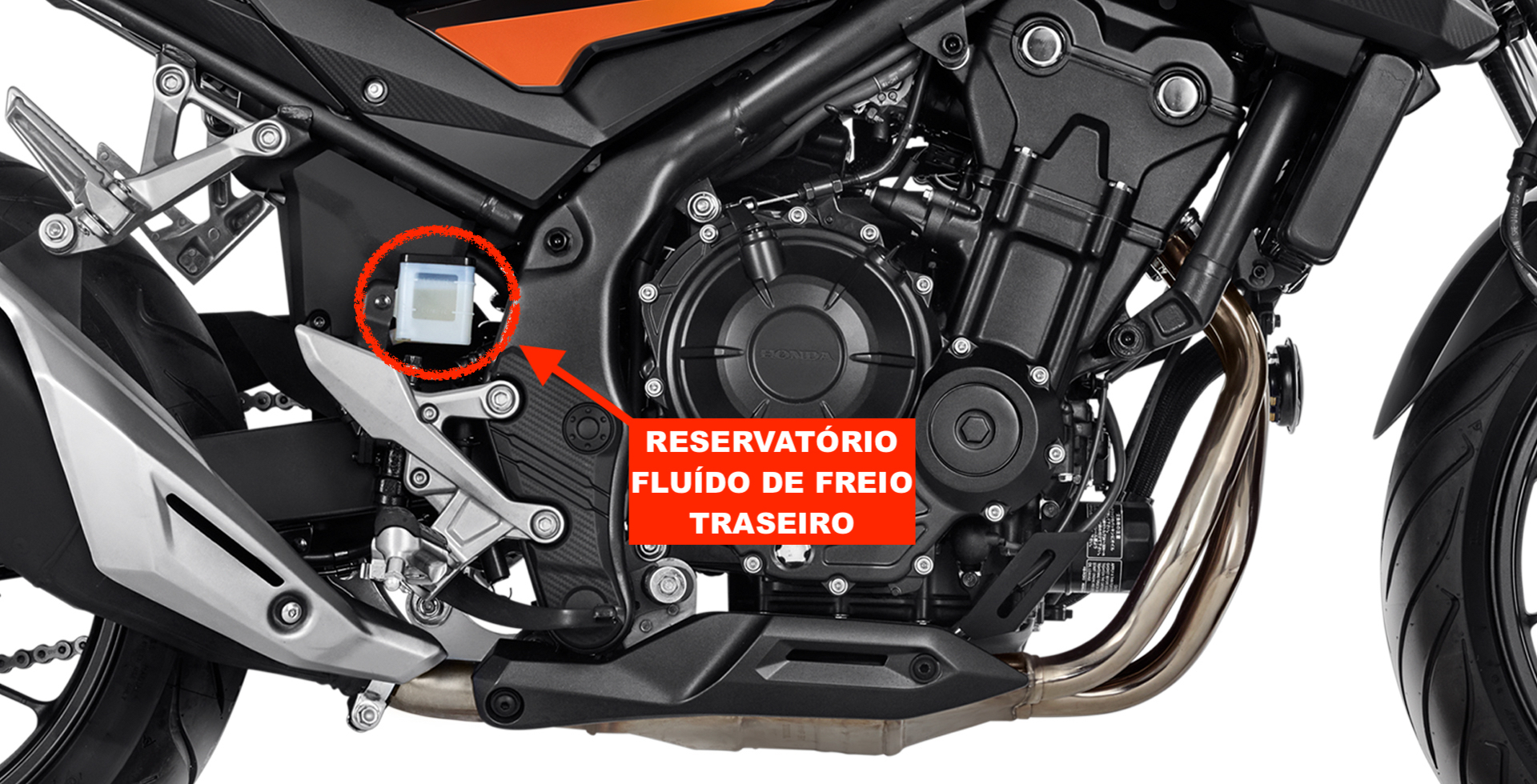 Reservatório do fluído de freio em moto Honda