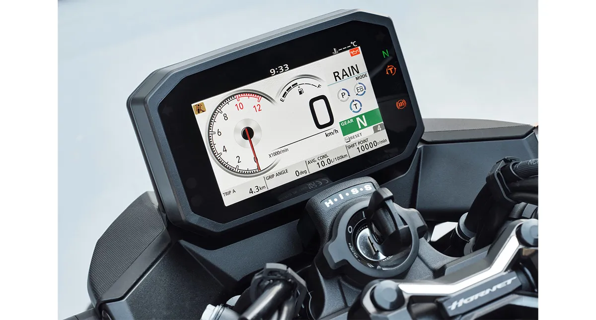 Painel TFT da nova moto CB 750 Hornet 