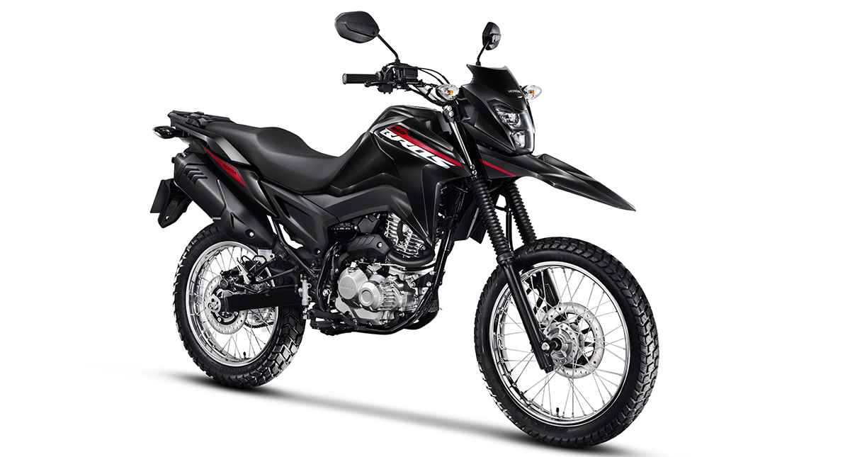 Nova Honda NXR Bros 160 CBS 2025 Preta com detalhe vermelho