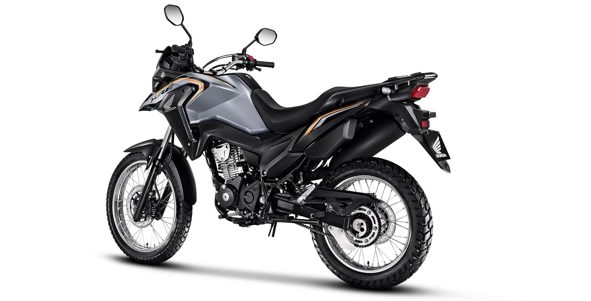 Honda XRE 190 Lateral traseira esquerda Cinza Perolizado – Pearl Stark Gray