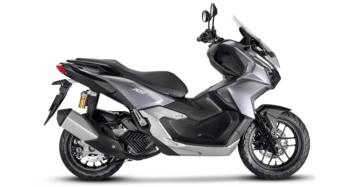 Nova Motocicleta Honda ADV 160 prata Lateral 
