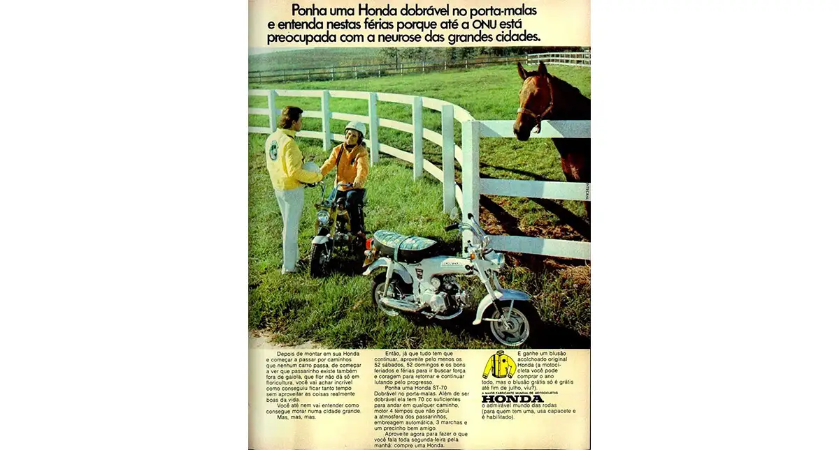 Anúncio da Moto Honda Dobrável - 1973