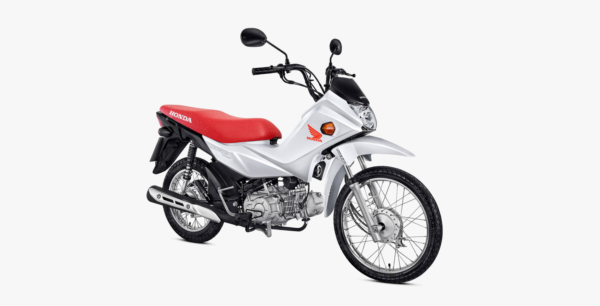 Moto Honda Pop 110i Branca e Banco Vermelho