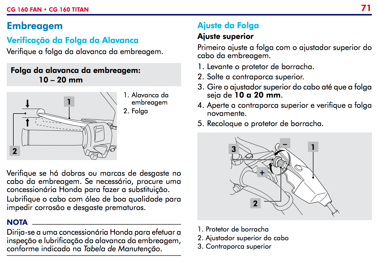 Manual para Ajuste de Embreagem CG 160