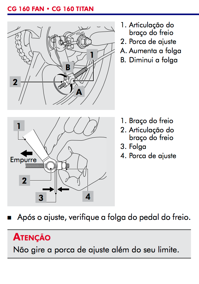 Manual para Regulagem de Freio CG 160