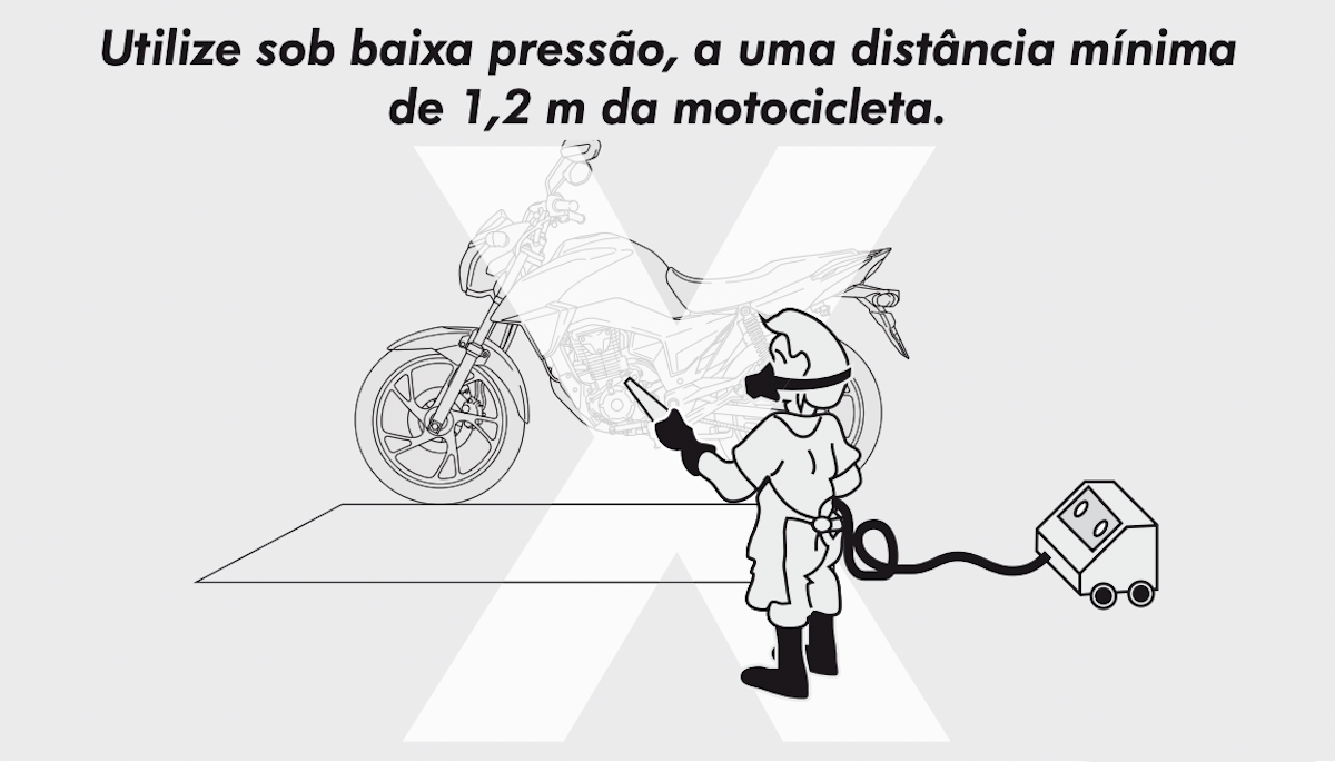 Ilustração de como lavar uma moto