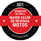 Maior valor de revenda de moto - scooter até 200cc 2021