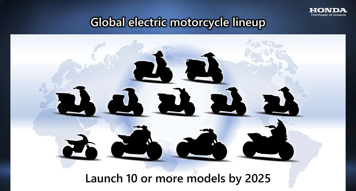 Onze motos da Honda de perfil que serão elétricas até 2025