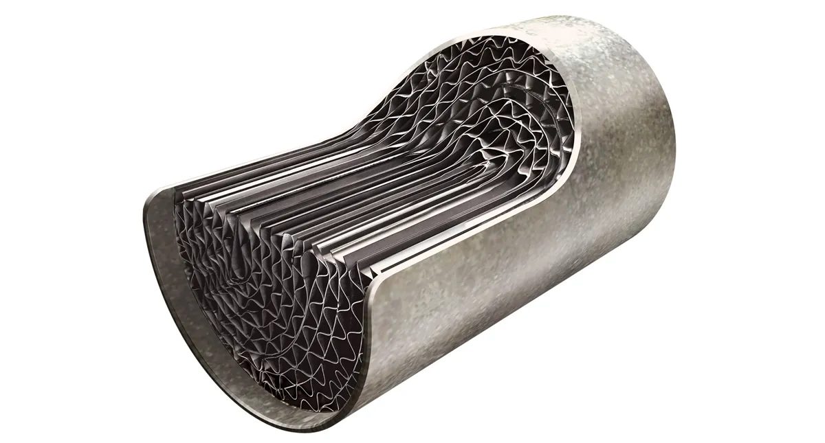 Visão interna do catalisador de moto