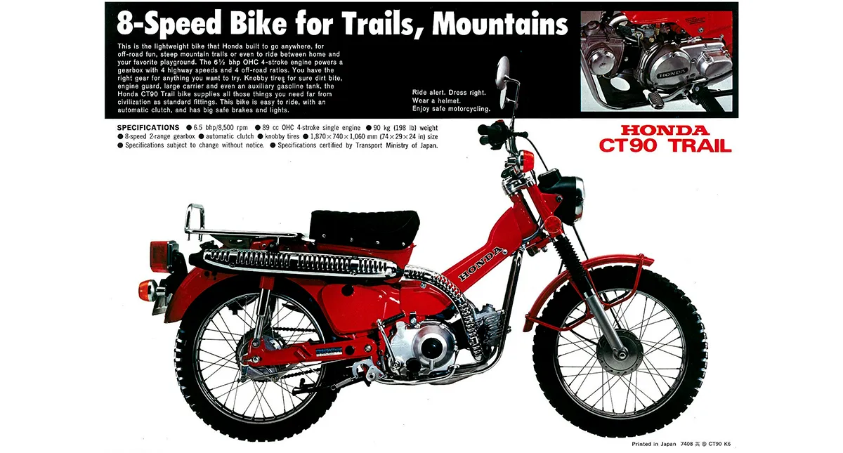 Moto Honda CT 90 Trail cor vermelha