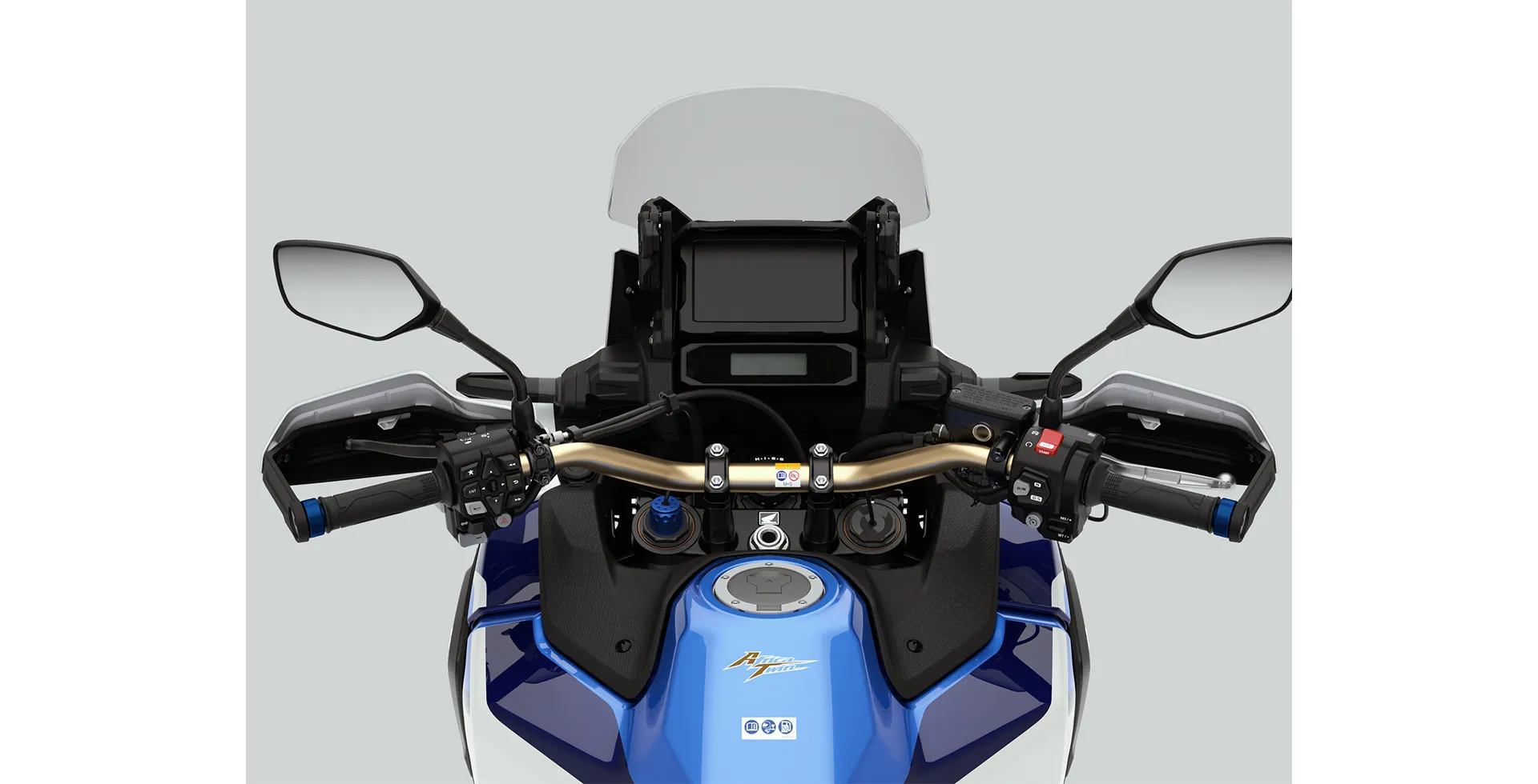 Detalhe do Guidão e Painel da Moto Honda CRF 1100L Africa Twin Adventure Sports