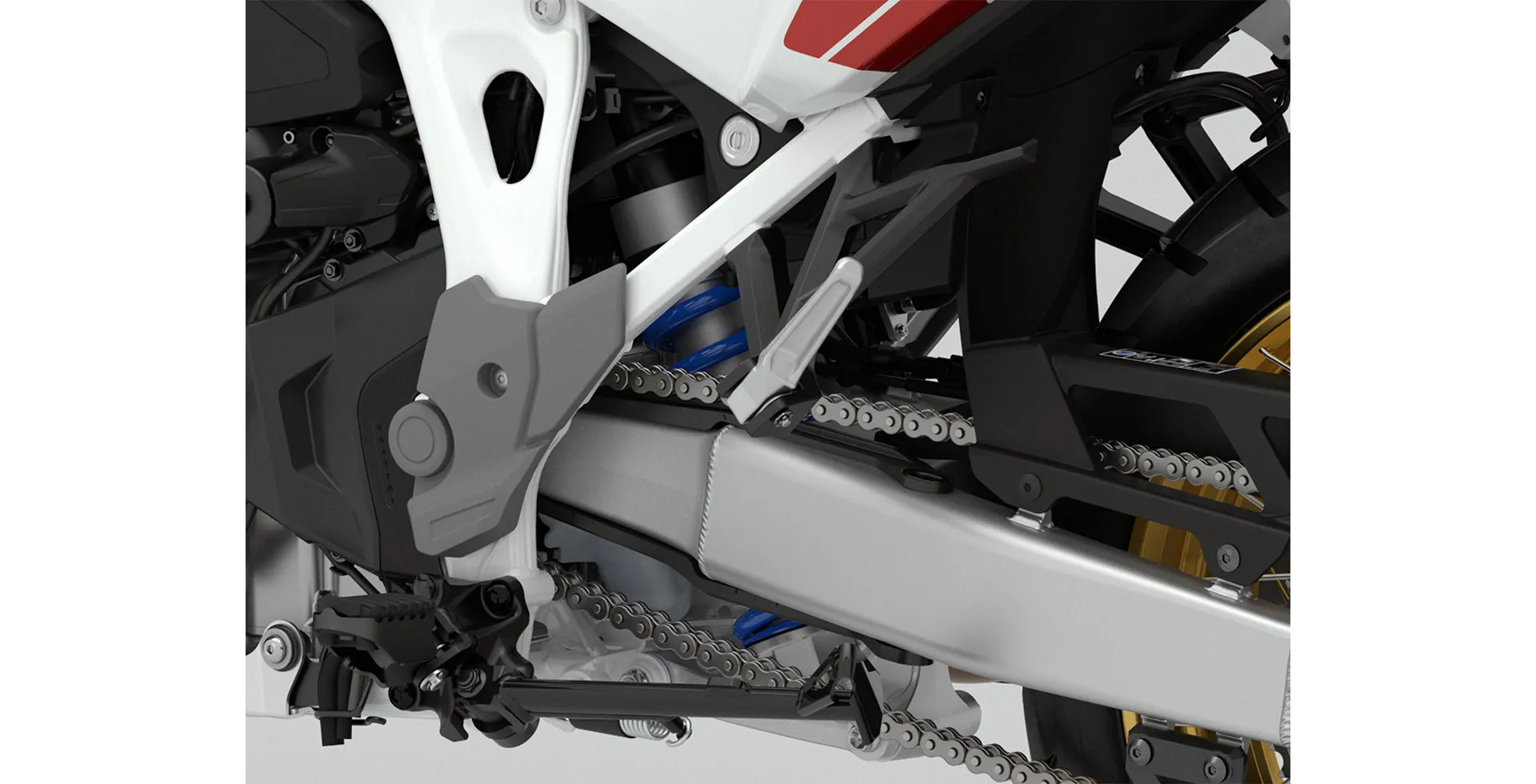 Detalhe Suspensão Traseira da Moto Honda CRF 1100l Africa Twin Adventure Sports
