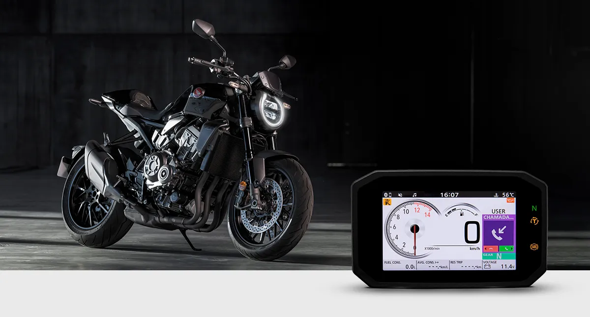 Funcionalidade Chamadas Honda Roadsync HSCVS na CB 1000R Black Edition