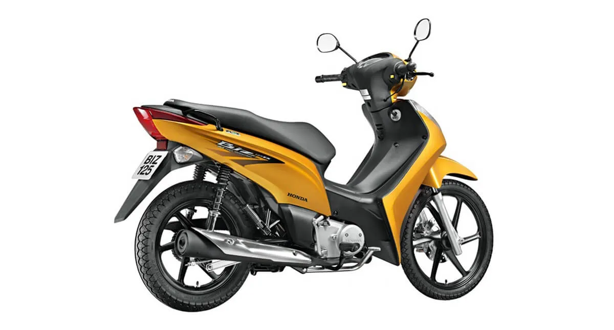 Motocicleta Honda Biz 125 EX Flex na cor dourada