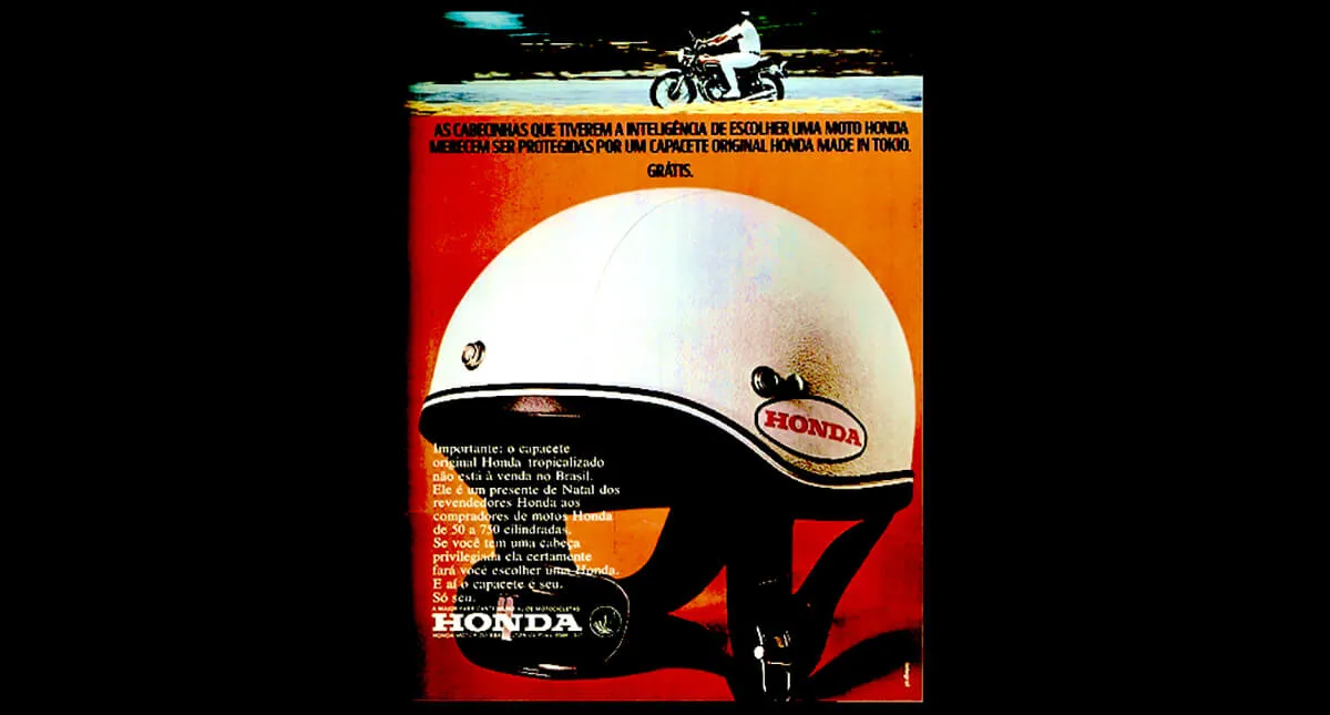 Anúncio capacete Honda