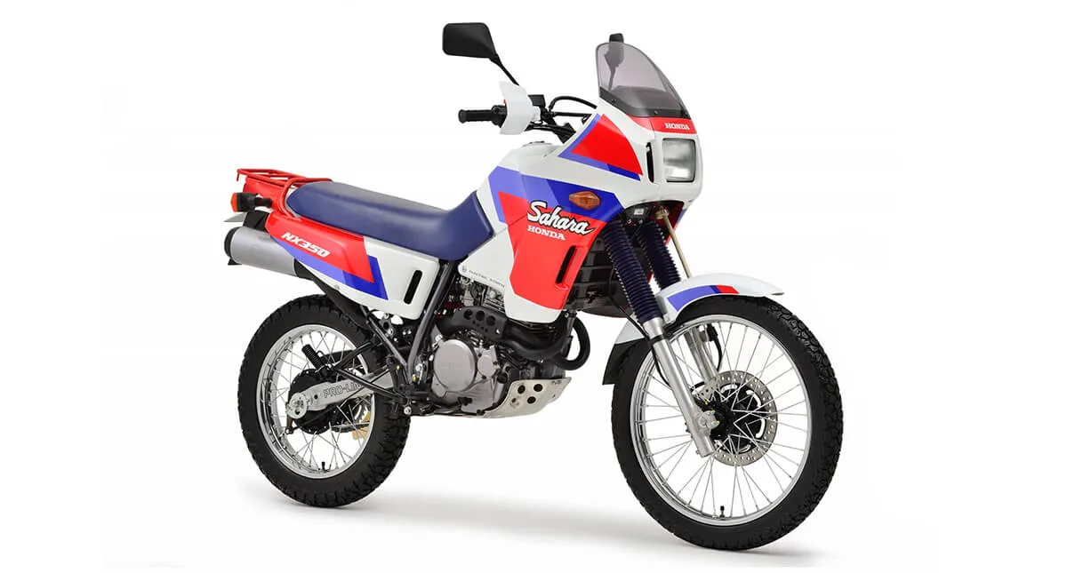 Detalhes Lateral Direita da Moto Honda NX 350 Sahara 1991