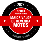 Maior valor de revenda de motos - Sport acima 800cc 2023