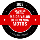 Maior valor de revenda de motos - Scooter até 200cc 2023