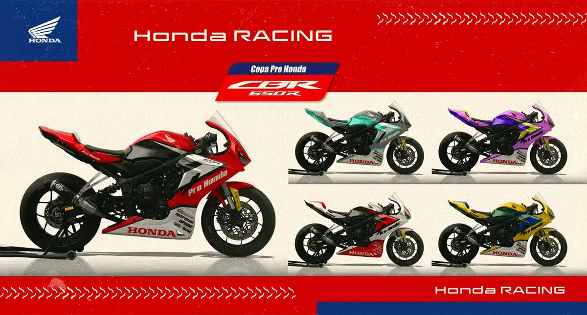 Banner com apresentação de novas cores da CBR 650R para a Copa Pro Honda