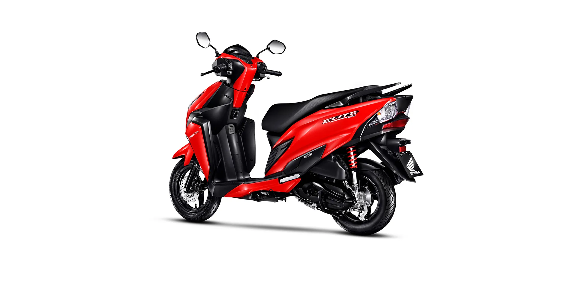 Detalhe da Moto Honda Elite 125 Traseira Esquerda Vermelho - Maceio Red