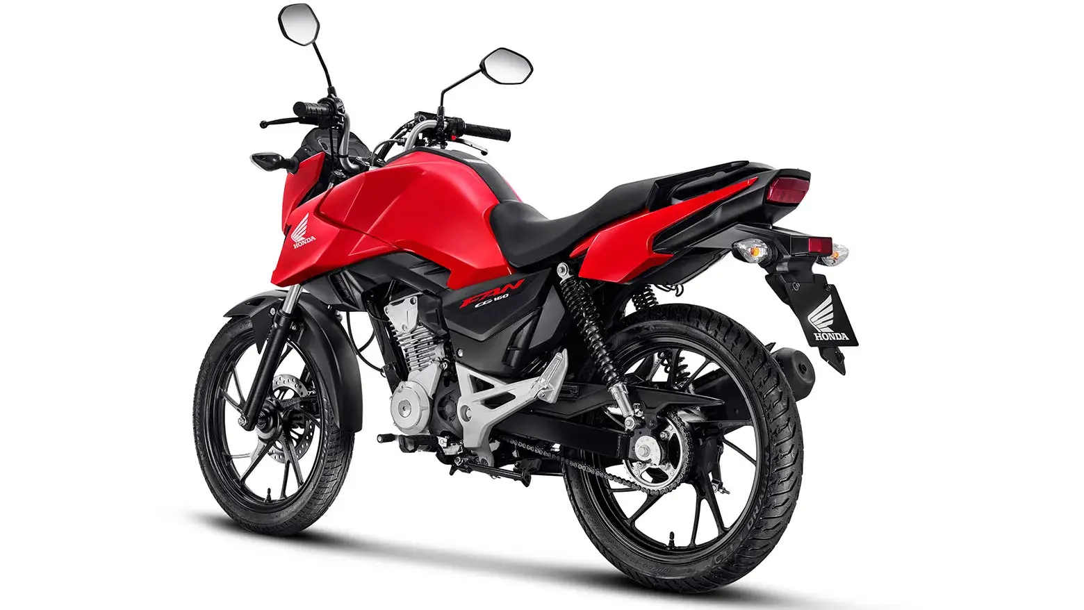 Honda CG 160 Fan lateral dianteira esquerda vermelha