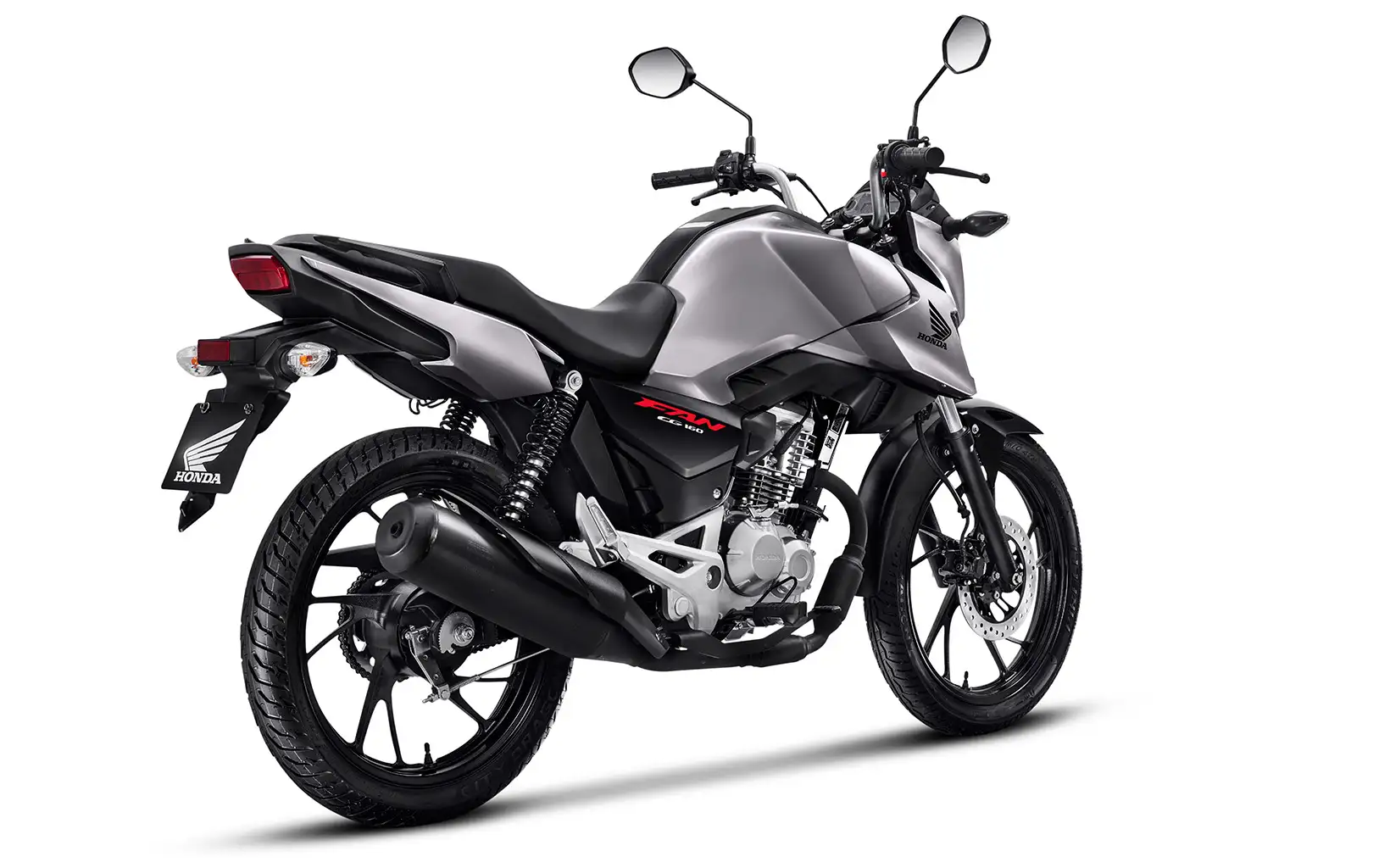 Visão da Lateral Traseira Direita da moto Honda CG160 Fan