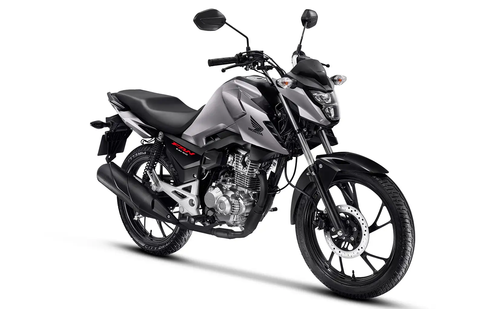 Visão Frontal da Lateral Direita da moto Honda CG 160 Fan