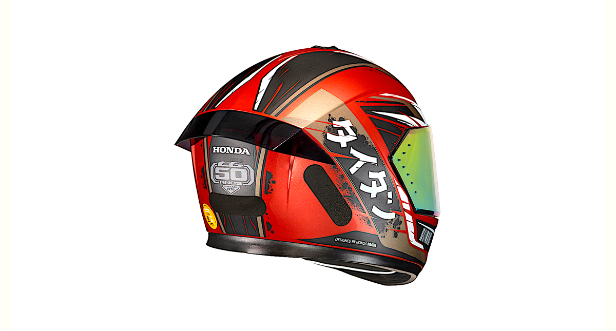 Capacete vermelho de moto
