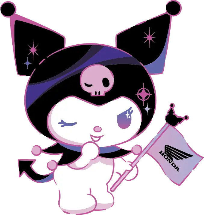 Personagem Kuromi com elementos da Honda