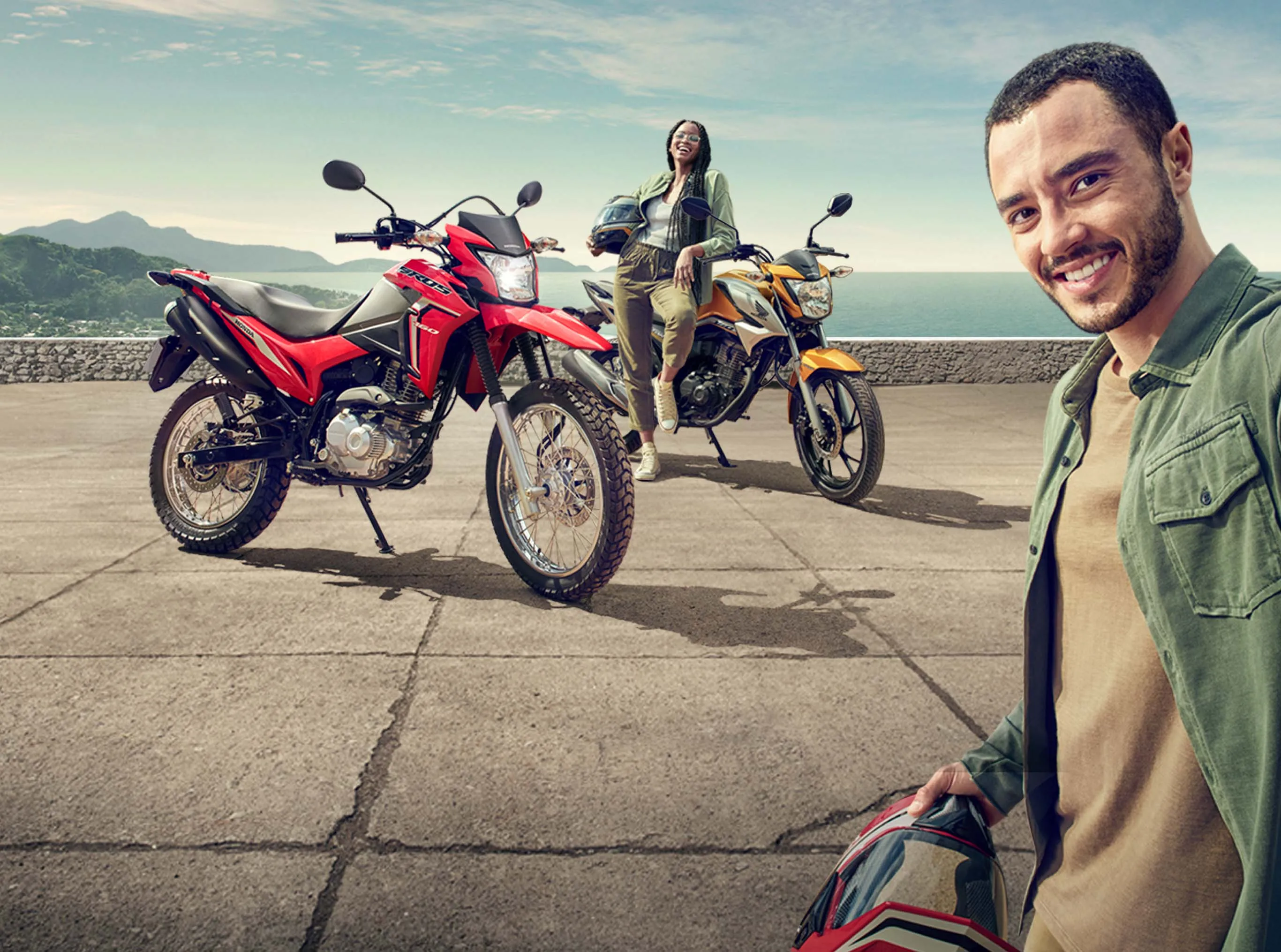 Sefie com Motos Honda CG e Bros
