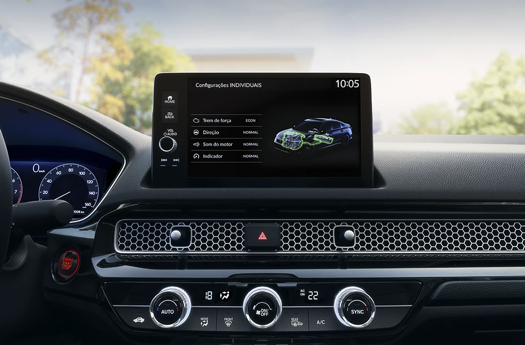 Civic Híbrido - Performance - 4 Modos de condução: Normal + Sport + ECON