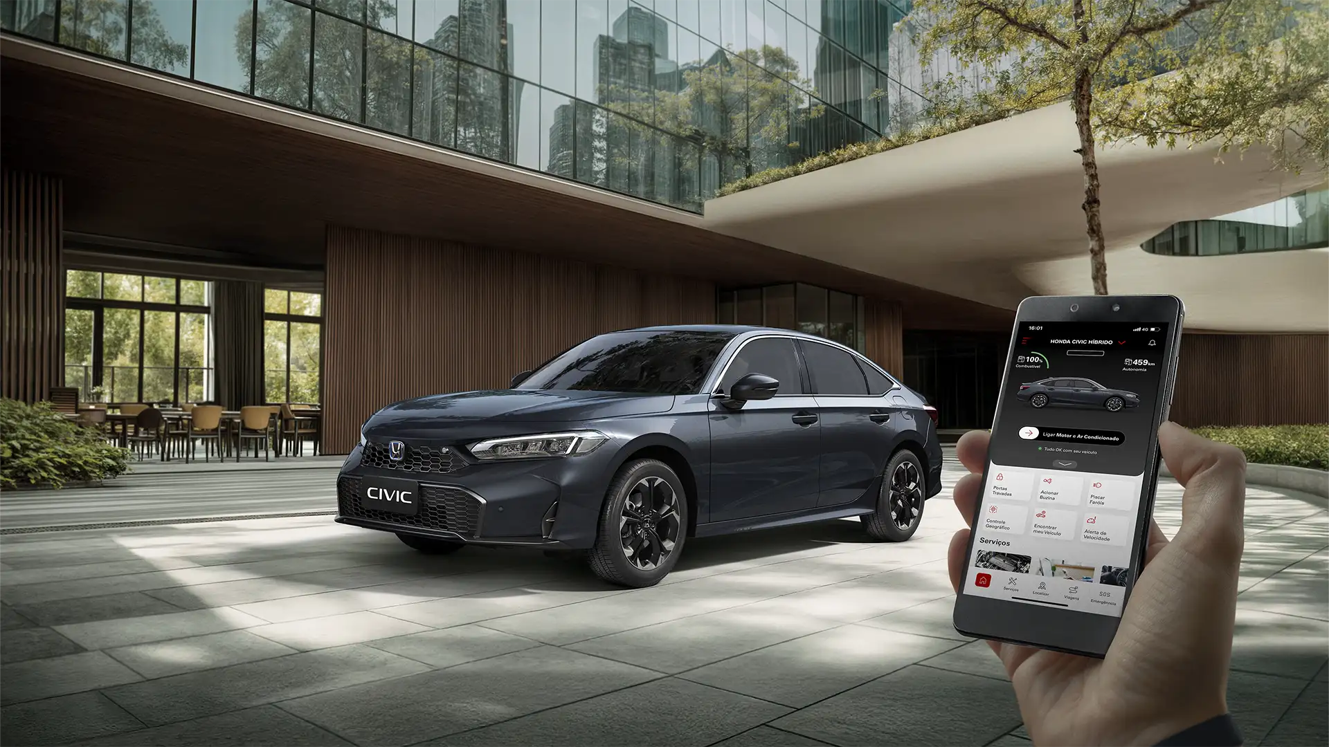 Civic Híbrido - Tecnologia - myHonda Connect