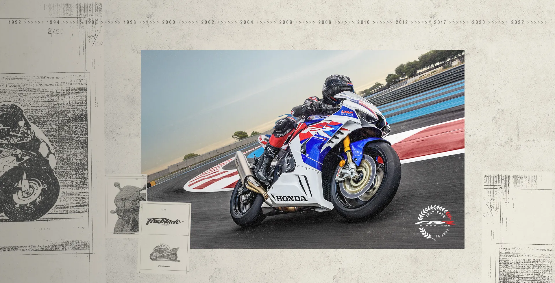 Banner de piloto em moto Honda CB 1000RR R Fireblade SP